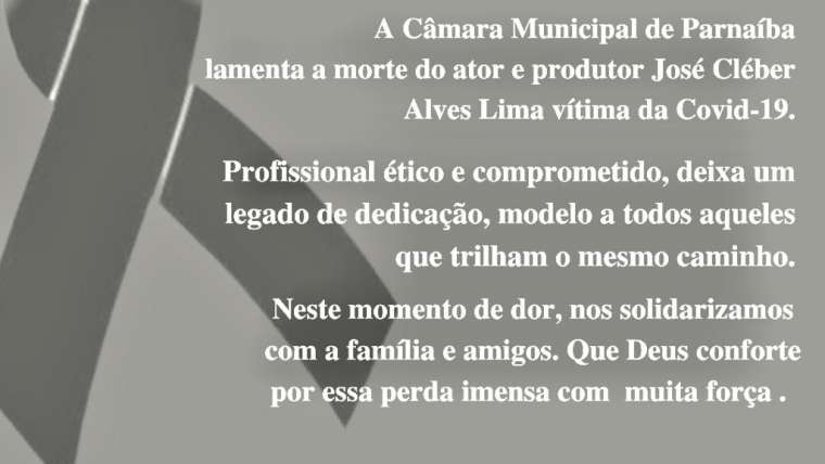 O presidente da Câmara, Carlson Pessoa lamenta o falecimento de Kleber Lima