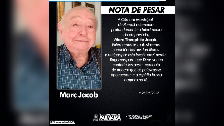 Câmara de Parnaíba lamenta a morte do industrial Marc Jacob