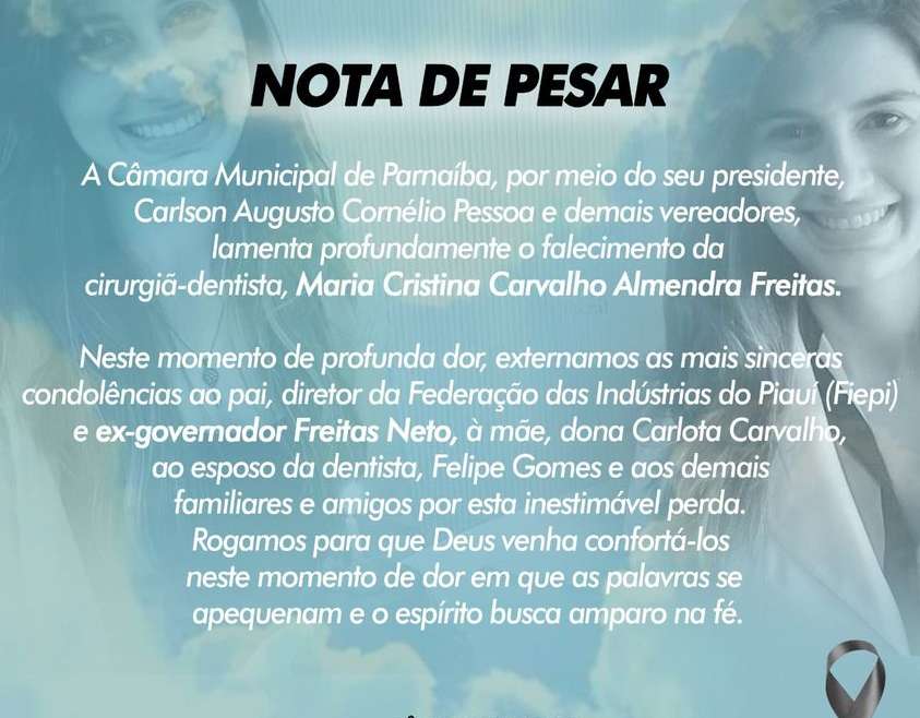 Câmara lamenta a morte de Maria Cristina Carvalho Almendra Freitas