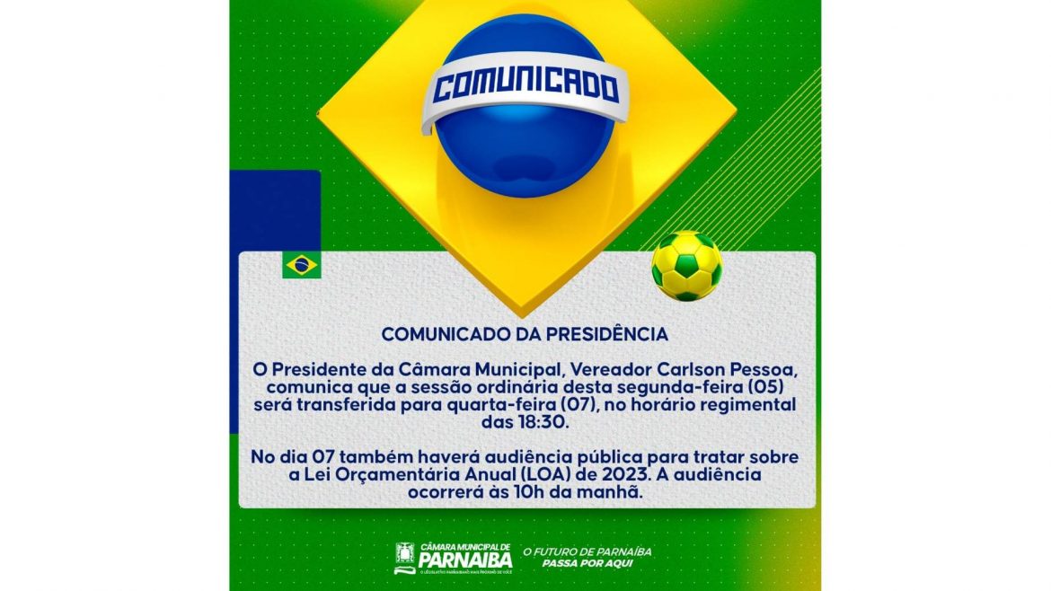 COMUNICADO DA PRESIDÊNCIA